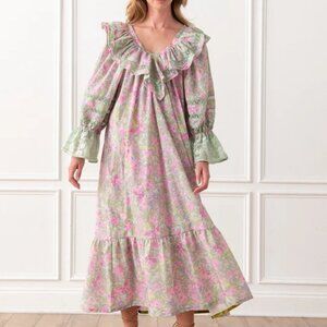 NWT Pink Green Mi Golondrina Maxi Midi Dress Small